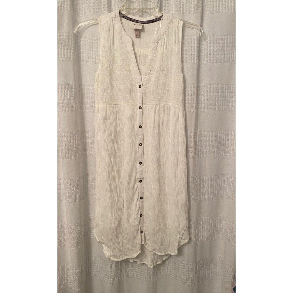 Knox rose White button down sleeveless dress like new size XS